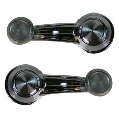 1973-90 Electra Impala Fleetwood Window Crank Handle Chrome with clear knob Pair