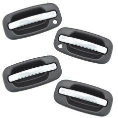 99-07 GM Full Size PU SUV Outside Chrome & Black Door Handle Set of 4