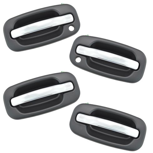 99-07 GM Full Size PU SUV Outside Chrome & Black Door Handle Set of 4