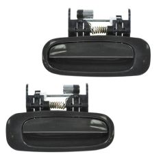 98-02 Toyota Corolla Door Handle Outside Rear Smooth Black Rear PAIR
