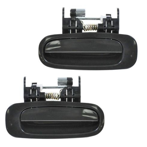 98-02 Toyota Corolla Door Handle Outside Rear Smooth Black Rear PAIR