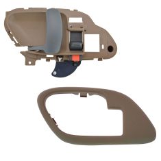 95-02 Chevy GMC C/K PU SUV Inside Door Handle & Bezel TAN Set LH