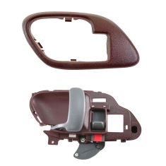 95-02 Chev PU Truck Int Door Handle & Bezel Red LH Set