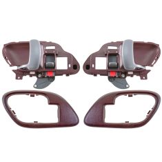 95-02 Chev PU Truck Int Door Handle & Bezel Red Set PAIR