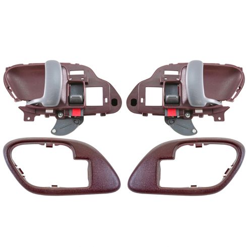 95-02 Chev PU Truck Int Door Handle & Bezel Red Set PAIR