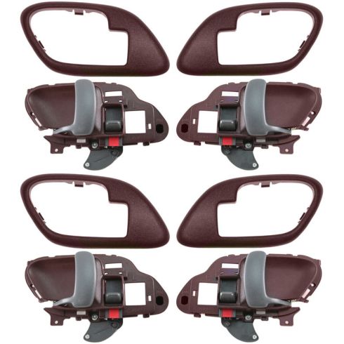 1995-02 Chev PU Truck Int Door Handle & Bezel Red Set of 4