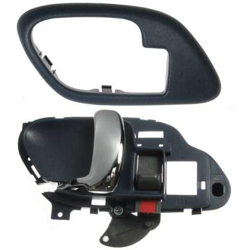 1995-02 Chev PU Truck Int Door Handle & Bezel Blue & Chrome LH Set