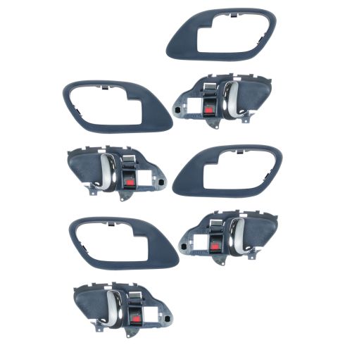 95-02 Chev PU Truck Int Door Handle & Bezel Blue & Chrome Set of 4