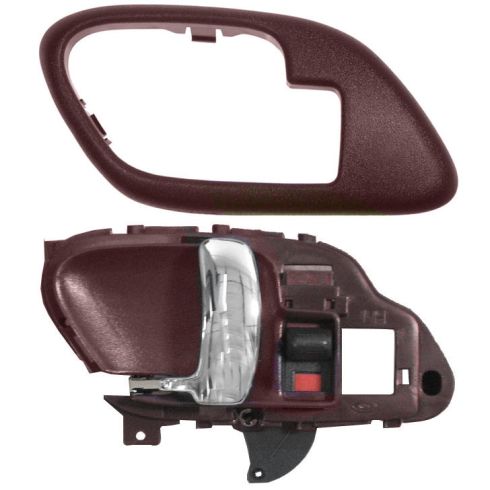 1995-02 Chev PU Truck Int Door Handle & Bezel Red & Chrome LH Set