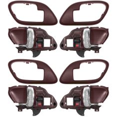 1995-02 Chev PU Truck Int Door Handle & Bezel Red & Chrome Set of 4