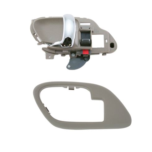 95-02 Chev PU Truck Int Door Handle & Bezel Tan & Chrome LH Set