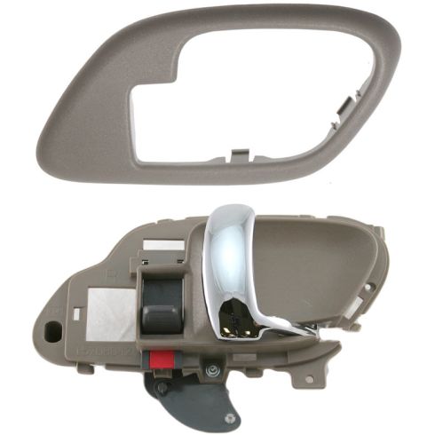 1995-02 Chev PU Truck Int Door Handle & Bezel Tan & Chrome RH Set