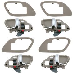 95-02 Chev PU Truck Int Door Handle & Bezel Tan & Chrome Set of 4