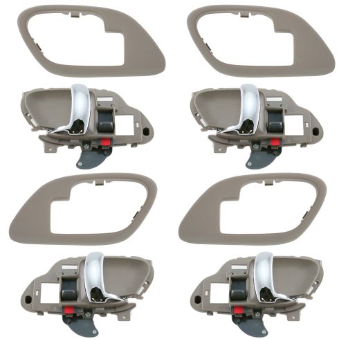 95-02 Chev PU Truck Int Door Handle & Bezel Tan & Chrome Set of 4