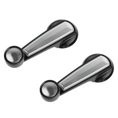 1977-80 GM Truck Blk & Alum Window Crank Handle PAIR