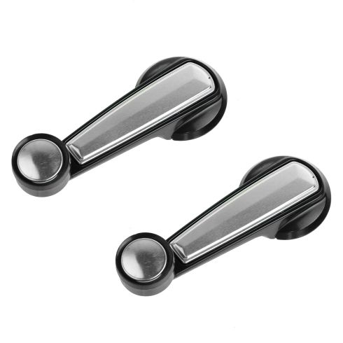 1977-80 GM Truck Blk & Alum Window Crank Handle PAIR