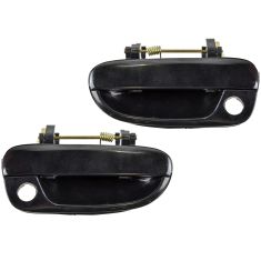 2000-06 Hyundai Accent Door Handle Outside Smooth Black w/Keyhole Front PAIR