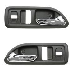 94-97 Honda Accord 2dr w/Pwr Locks Chrome & Gray Inside Door Handle PAIR