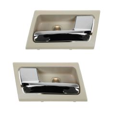06-11 Ford Crown Victoria, Mercury Grand Marquis Inner Camel & Chrome Door Handle PAIR