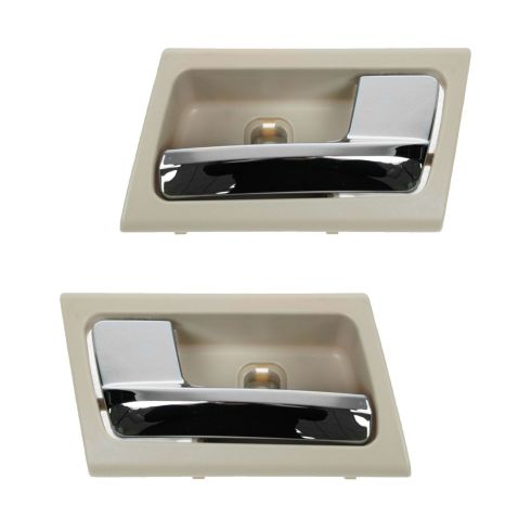 06-11 Ford Crown Victoria, Mercury Grand Marquis Inner Camel & Chrome Door Handle PAIR