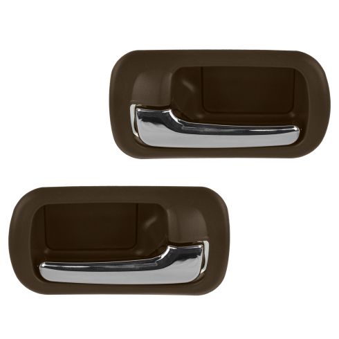 01-05 Honda Civic Rear Inner Chrome & Taupe Door Handle PAIR