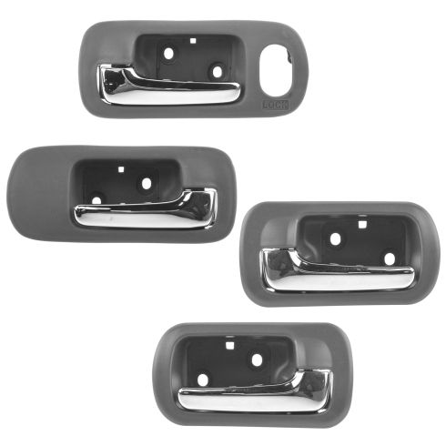 01-05 Honda Civic Sedan w/Power Locks Front & Rear Inner Chrome & Taupe Door Handle (Set of 4)