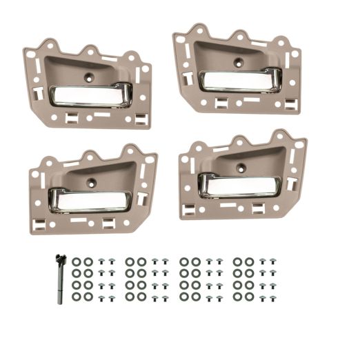 05-10 Jeep Grand Cherokee Front & Rear Inner Beige & Chrome Door Handle Repair Kit (Set of 4)