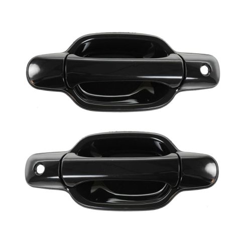 04-11 Chevy Colorado GMC Canyon Smooth Black Outside Door Handle (w/Keyhole) PAIR