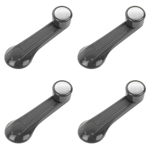 84-00 Honda Civic Gray & Chrome Window Crank Lever Handle (Set of 4)