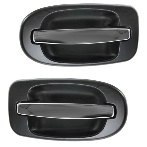 97-09 GM Mini Van Multifit Rear Outer Black w/Chrome Handle Sliding Door Handle PAIR
