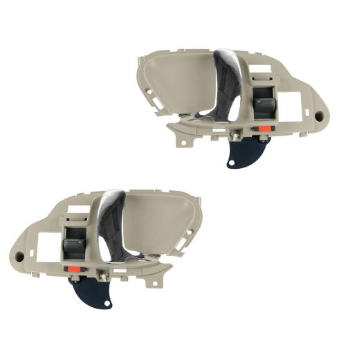 95-02 GM Full Size PU, SUV Inner Light Beige w/Chrome Lever Inner Door Handle PAIR
