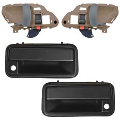95-01 Chevy GMC Pickup, SUV Textured Black Outside & Tan Inside Door Handle Set