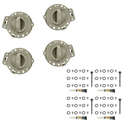06-10 Jeep Commander Front & Rear Khaki Inside Door Handle w/Bezel Repair Kit (Set of 4)