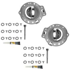 06-10 Jeep Commander Front Slate Gray w/Chrome Inside Door Handle w/Bezel Repair Kit PAIR