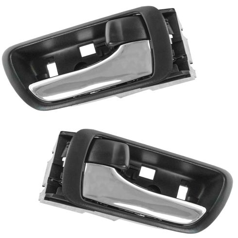 02-06 Toyota Camry Black w/Chrome Lever Inside Door Handle PAIR