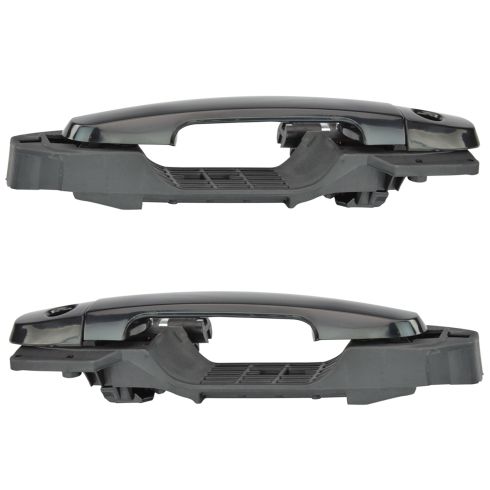 02-06 Camry; 03-08 Corolla; 04-08 Solara Front Text Black Handle w/Frame & Cover (w/Keyhole) PAIR