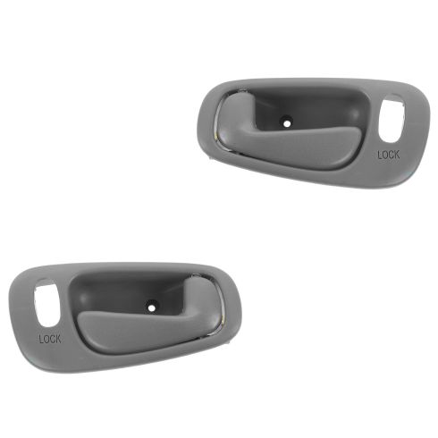 98-02 Toyota Corolla, Chevy Prizm (w/Manual Windows w/Pwr Locks) Frt Lt Gray Inside Door Handle PAIR