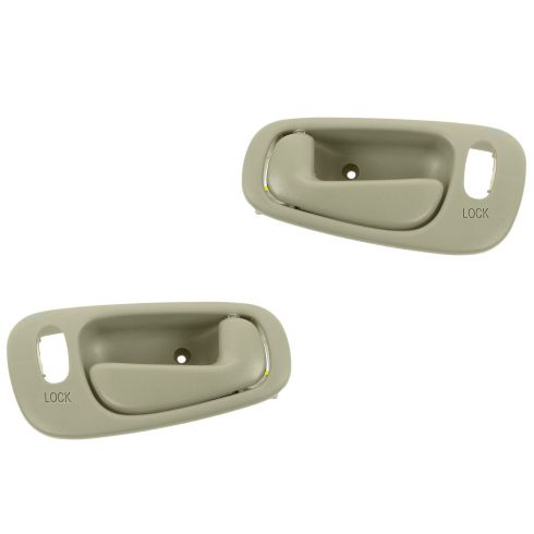98-02 Toyota Corolla, Chevy Prizm (w/Manual Windows w/Power Lcks) Frnt Beige Inside Door Handle PAIR
