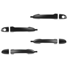 05-09 Kia Spectra, Spectra5 Front & Rear PTM Outside Door Handle w/Cap (Front w/Keyhole) (Set of 4)