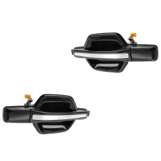 01-06 Mitsubishi Montero Rear Black w/Chrome Pull Outside Door Handle PAIR