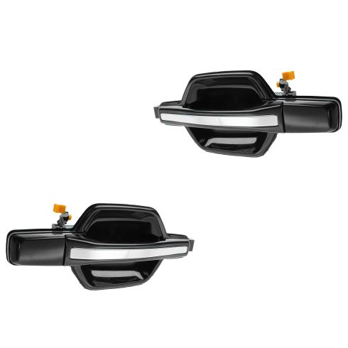 01-06 Mitsubishi Montero Rear Black w/Chrome Pull Outside Door Handle PAIR