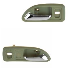 94-97 Honda Accord 4DR (w/Power Locks) Front (Beige w/Chrome Lever) Inside Door Handle PAIR