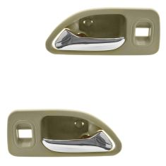 94-97 Honda Accord 4DR (w/Power Locks) Rear (Beige w/Chrome Lever) Inside Door Handle PAIR