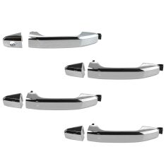 14-15 Silverado, Sierra 1500; 2015 2500, 3500 4 DR Front & Rear Chrome Outer Door Handle SET