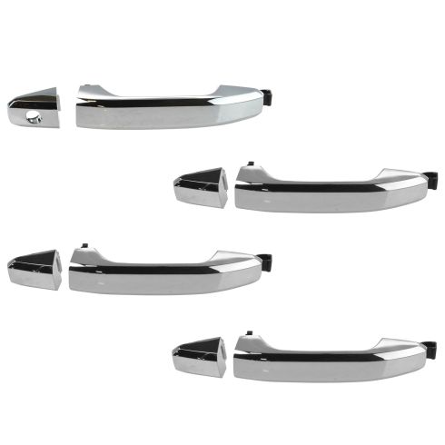 14-15 Silverado, Sierra 1500; 2015 2500, 3500 4 DR Front & Rear Chrome Outer Door Handle SET
