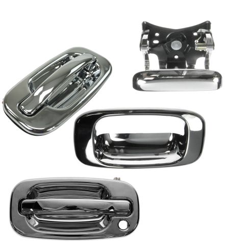 99-07 Chevy Silverado GMC Sierra; Chrome Door Handle & Tailgate Set