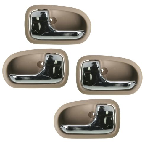 95-03 Mazda Protege Chrome & Beige Front & Rear Inside Door Handle Kit (Set of 4)