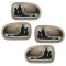 95-03 Mazda Protege Chrome & Beige Front & Rear Inside Door Handle Kit (Set of 4)