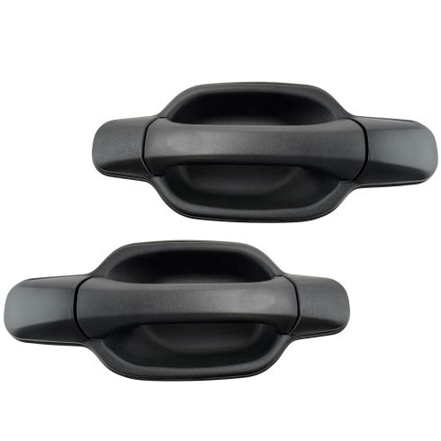 04-12 Chevy Colorado GMC Canyon Crew Cab Textured Black Rear Outside Door Handle Pair