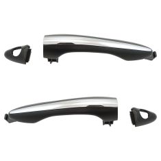 12-15 Kia Optima (w/o smart entry) Black & Chrome Exterior Door Handle Front Pair